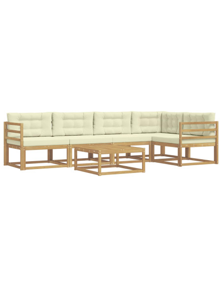 Set di divani da esterno 6 pcs Bianco e Crema 79 x 79 x 37 cm