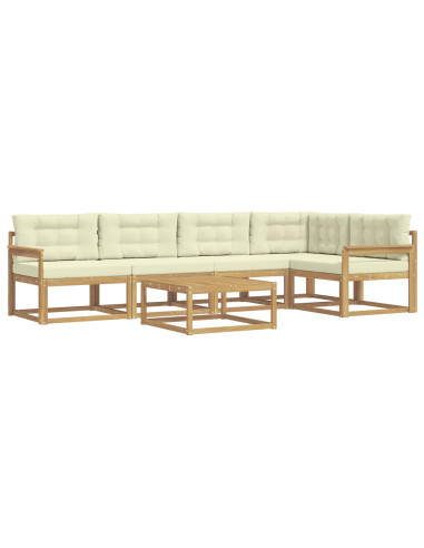 Set di divani da esterno 6 pcs Bianco e Crema 79 x 79 x 37 cm