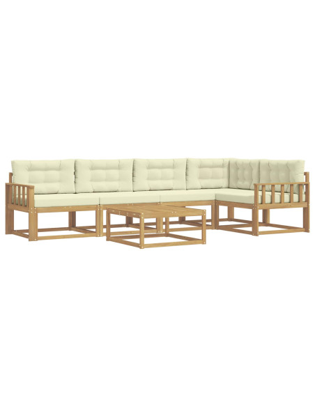 Set di divani da esterno 6 pcs Bianco e Crema 79 x 79 x 37 cm