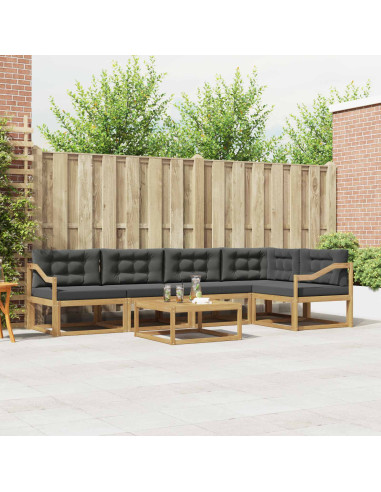 Set di divani da esterno 6 pcs Bianco e Antracite