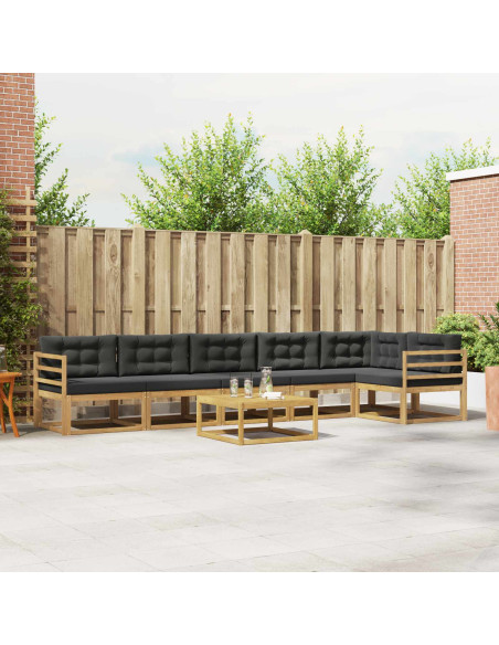 Set di divani da esterno 7 pcs Bianco e Antracite