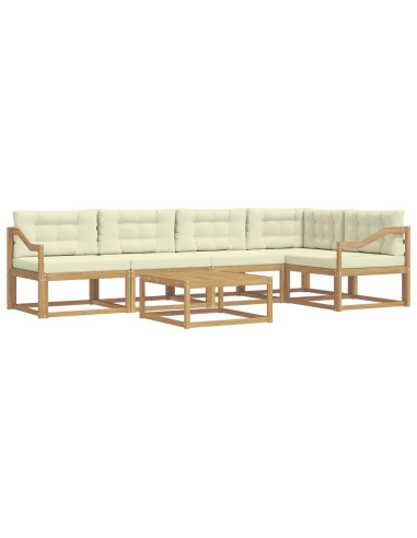 Set di divani da esterno 6 pcs Bianco e Crema 79 x 79 x 37 cm