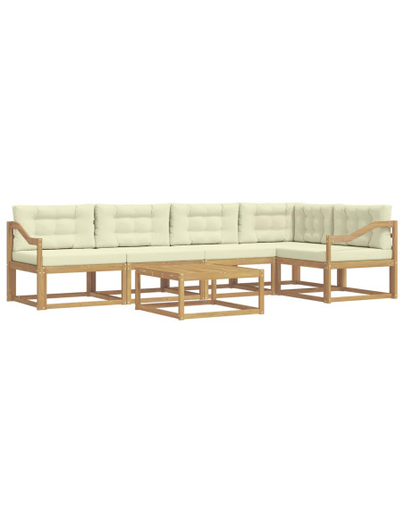 Set di divani da esterno 6 pcs Bianco e Crema 79 x 79 x 37 cm