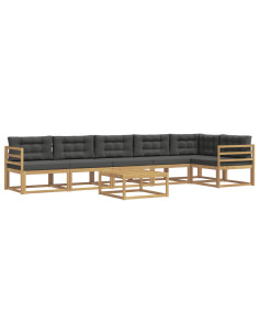 Set di divani da esterno 7 pcs Bianco e Antracite 2