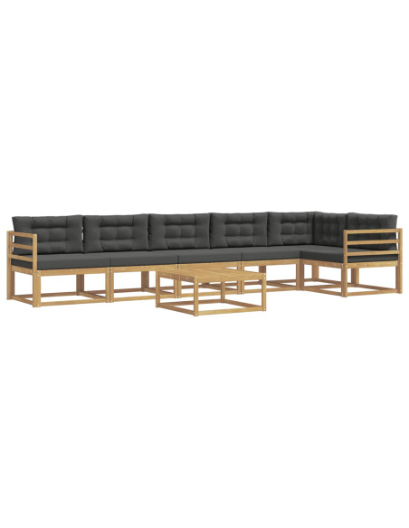 Set di divani da esterno 7 pcs Bianco e Antracite