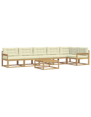 Set di divani da esterno 7 pcs Bianco e Crema 79 x 79 x 37 cm