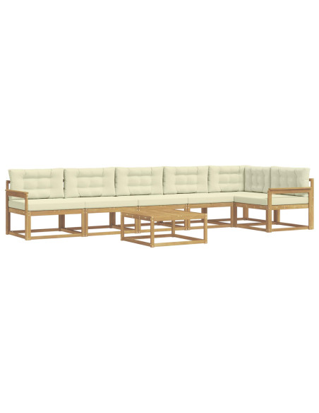 Set di divani da esterno 7 pcs Bianco e Crema 79 x 79 x 37 cm