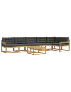 Set di divani da esterno 7 pcs Bianco e Antracite 2