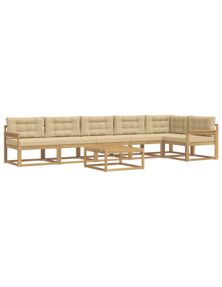 Set di divani da esterno 7 pcs Bianco e Beige 79 x 79 x 37 cm