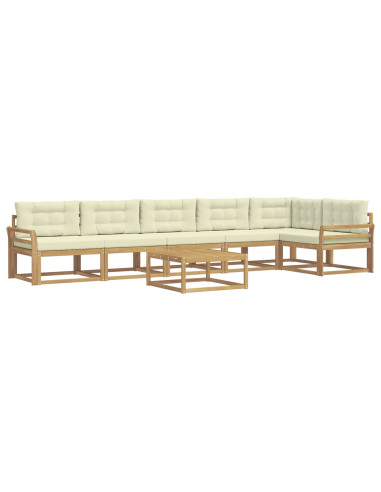Set di divani da esterno 7 pcs Bianco e Crema 79 x 79 x 37 cm