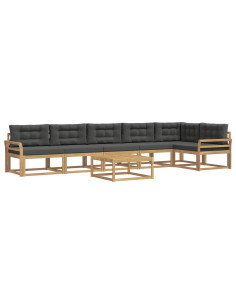 Set di divani da esterno 7 pcs Bianco e Antracite 2
