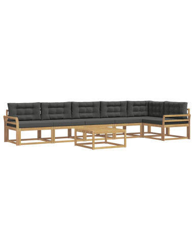 Set di divani da esterno 7 pcs Bianco e Antracite