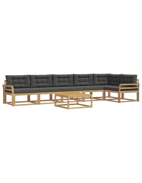 Set di divani da esterno 7 pcs Bianco e Antracite