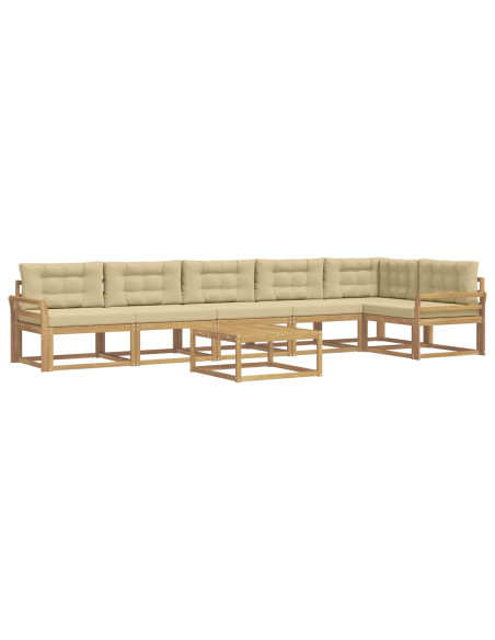 Set di divani da esterno 7 pcs Bianco e Beige 79 x 79 x 37 cm