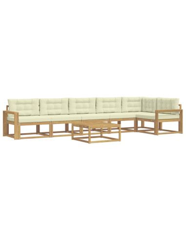 Set di divani da esterno 7 pcs Bianco e Crema 79 x 79 x 37 cm