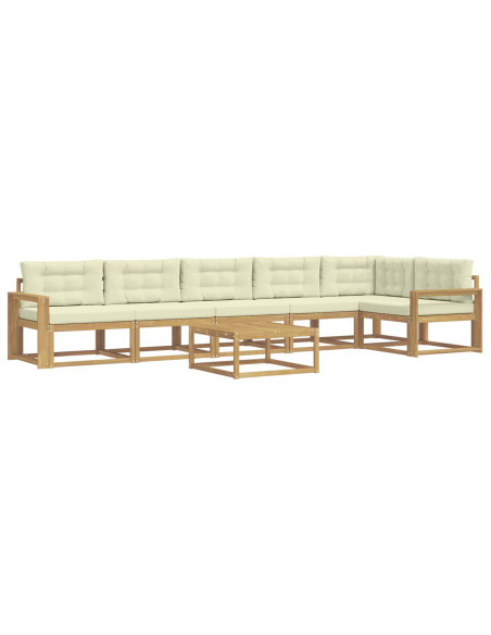 Set di divani da esterno 7 pcs Bianco e Crema 79 x 79 x 37 cm