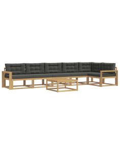 Set di divani da esterno 7 pcs Bianco e Antracite 2