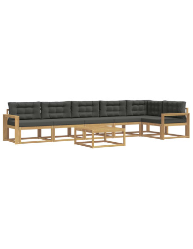 Set di divani da esterno 7 pcs Bianco e Antracite