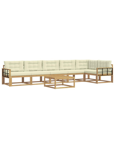 Set di divani da esterno 7 pcs Bianco e Crema 79 x 79 x 37 cm