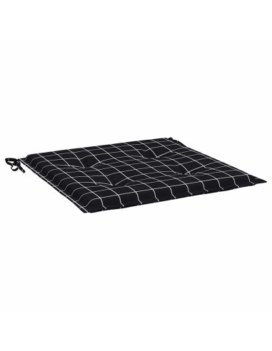 Cuscini Sedia 6 pz Motivo a Quadri Nero 40x40x4 cm in Tessuto