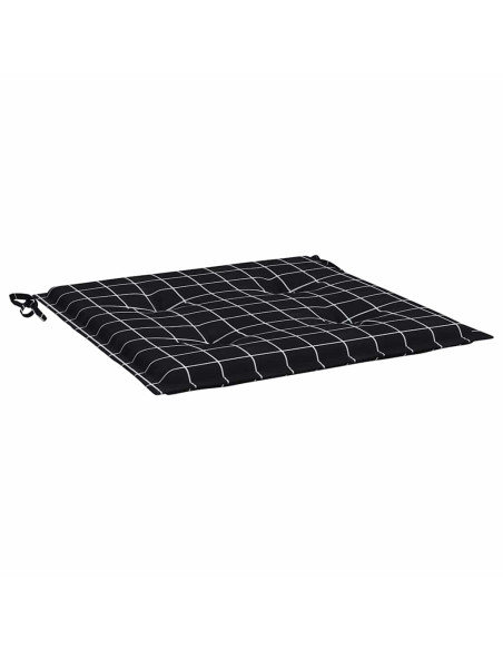 Cuscini Sedia 6 pz Motivo a Quadri Nero 40x40x4 cm in Tessuto