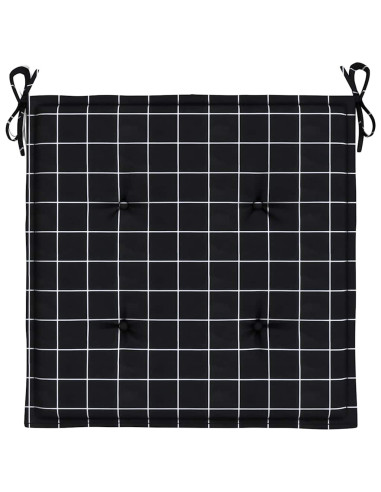 Cuscini Sedia 6 pz Motivo a Quadri Nero 40x40x4 cm in Tessuto