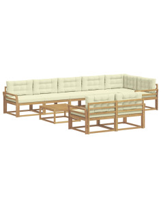Set di divani da esterno 9 pcs Bianco e Crema 79 x 79 x 37 cm 2