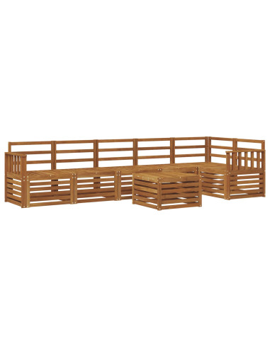 Set divano sezionale 7 pcs Naturale Legno di Acacia Massello