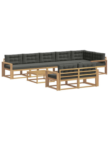 Set di divani da esterno 9 pcs Bianco e Antracite