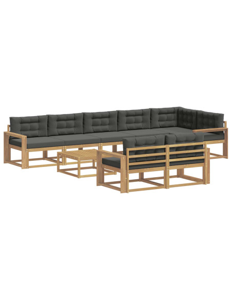 Set di divani da esterno 9 pcs Bianco e Antracite