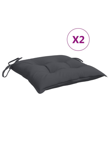 Cuscini per Sedia 2 pz Antracite 50x50x7 cm Tessuto Oxford