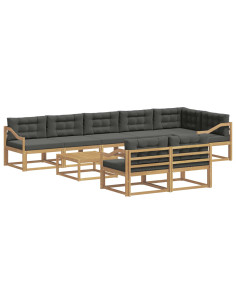 Set di divani da esterno 9 pcs Bianco e Antracite 2