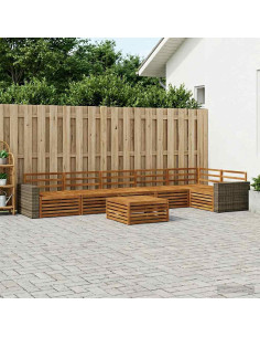 Set di divani da esterno 7 pcs Naturale 79 x 79 x 37 cm