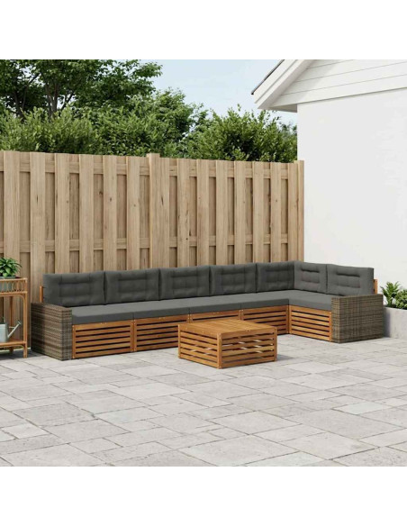 Set di divani da esterno 7 pcs Naturale e Antracite