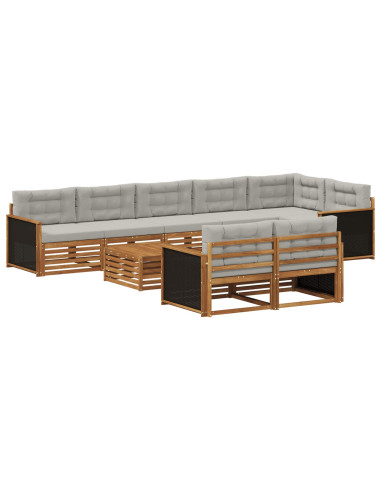 Set di divani da esterno con cuscino 9 pcs