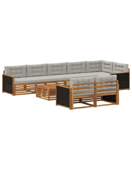 Set di divani da esterno con cuscino 9 pcs