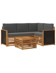 Set di divani da esterno 5 pcs Naturale e Antracite