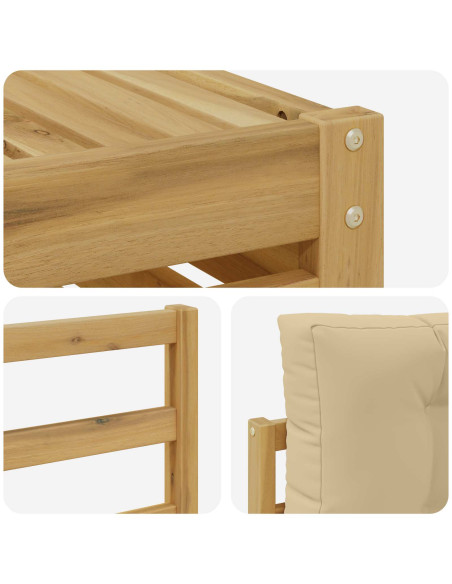 Set di divani da esterno 6 pcs Bianco e Beige