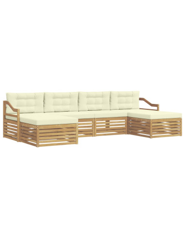 Set di divani da esterno 6 pcs Bianco e Crema