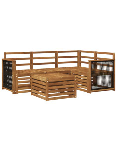 Set di divani da esterno 5 pcs Naturale 59 x 59 x 37 cm
