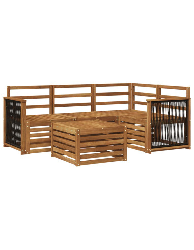 Set di divani da esterno 5 pcs Naturale 59 x 59 x 37 cm