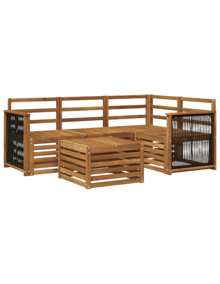 Set di divani da esterno 5 pcs Naturale 59 x 59 x 37 cm