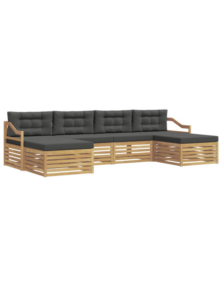 Set di divani da esterno 6 pcs Bianco e Antracite