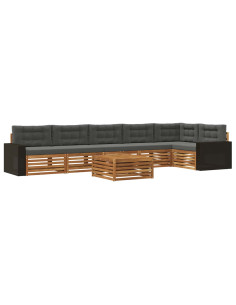 Set di divani da esterno 7 pcs Naturale e Antracite 2
