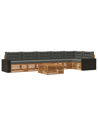 Set di divani da esterno 7 pcs Naturale e Antracite