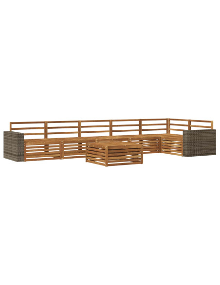 Set di divani da esterno 7 pcs Naturale 79 x 79 x 37 cm