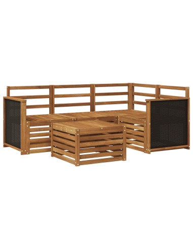 Set di divani da esterno 5 pcs Naturale 59 x 59 x 37 cm