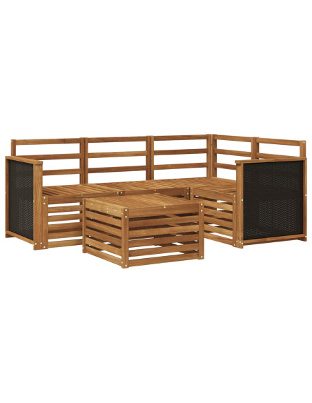 Set di divani da esterno 5 pcs Naturale 59 x 59 x 37 cm