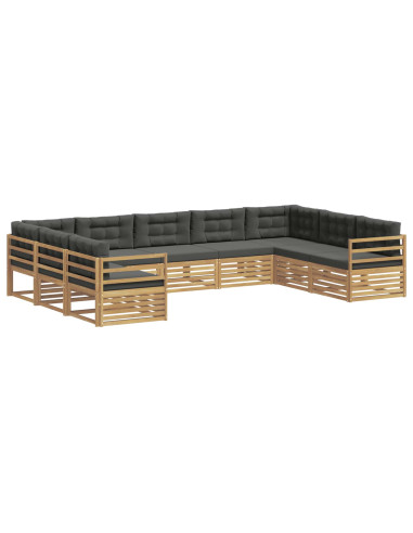 Set di divani da esterno 9 pcs Bianco e Antracite