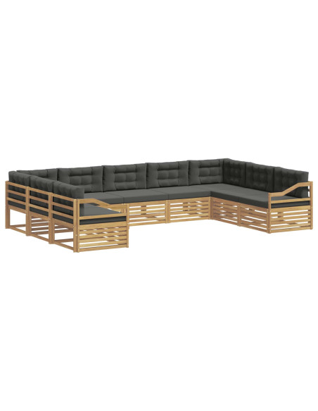 Set di divani da esterno 9 pcs Bianco e Antracite